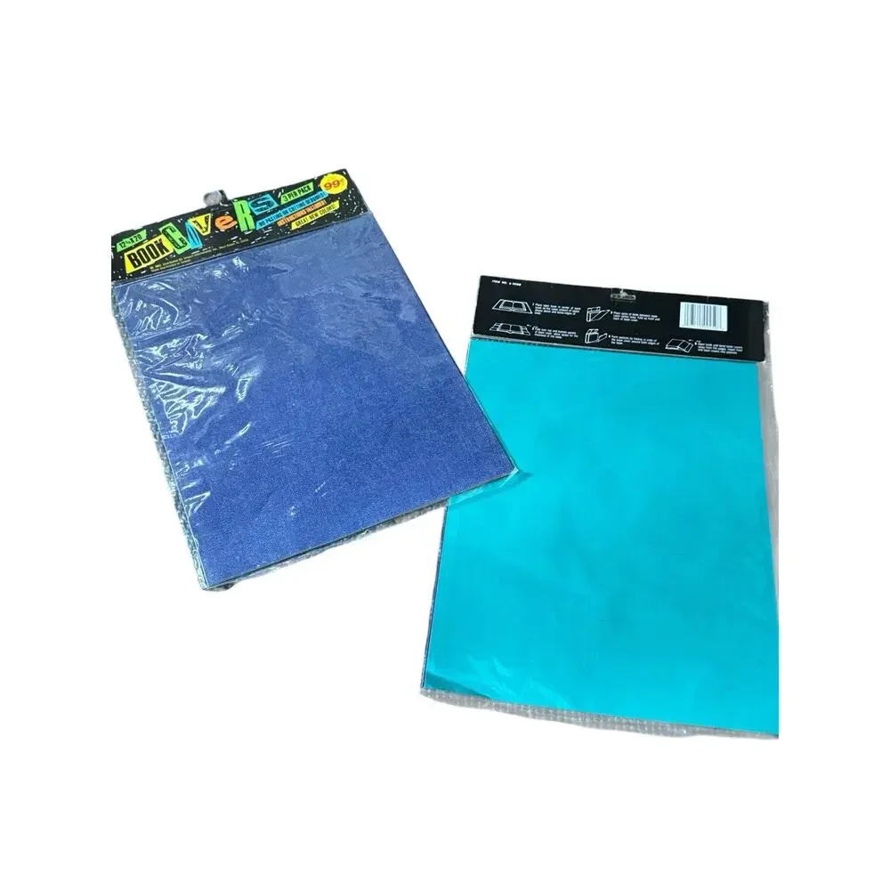 Vintage 1992 Book Covers Lot School Textbook Retro 90s Plastic Protectors Gen X‎